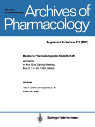 Title: Deutsche Pharmakologische Gesellschaft, Author: Springer Berlin Heidelberg