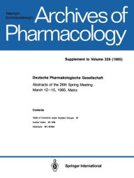 Title: Deutsche Pharmakologische Gesellschaft, Author: Springer Berlin Heidelberg