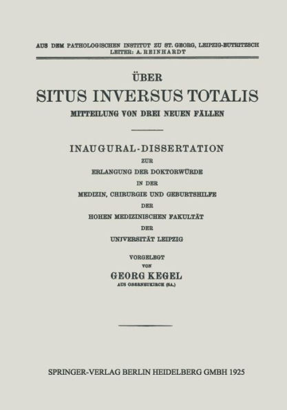 Über Situs Inversus Totalis: Mitteilung von Drei Neuen Fällen