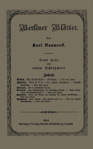 Title: Berliner Blätter, Author: Karl Nauwerck