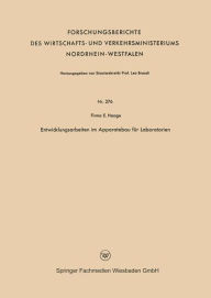 Title: Entwicklungsarbeiten im Apparatebau für Laboratorien, Author: Firma E. Haage Firma E. Haage
