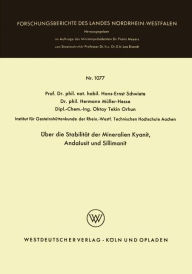 Title: Über die Stabilität der Mineralien Kyanit, Andalusit und Sillimanit, Author: Hans-Ernst Schwiete