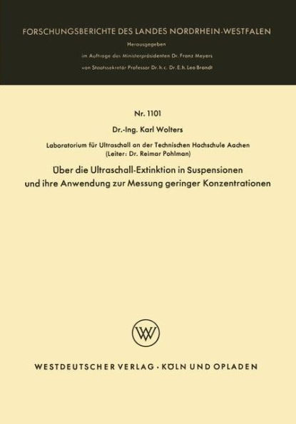 Über die Ultraschall-Extinktion in Suspensionen und ihre Anwendung zur Messung geringer Konzentrationen