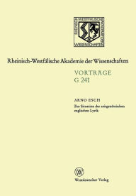 Title: Zur Situation der zeitgenössischen englischen Lyrik: 237. Sitzung am 21. Februar 1979 in Düsseldorf, Author: Arno Esch