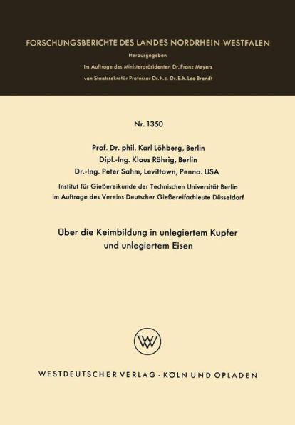 Über die Keimbildung in unlegiertem Kupfer und unlegiertem Eisen