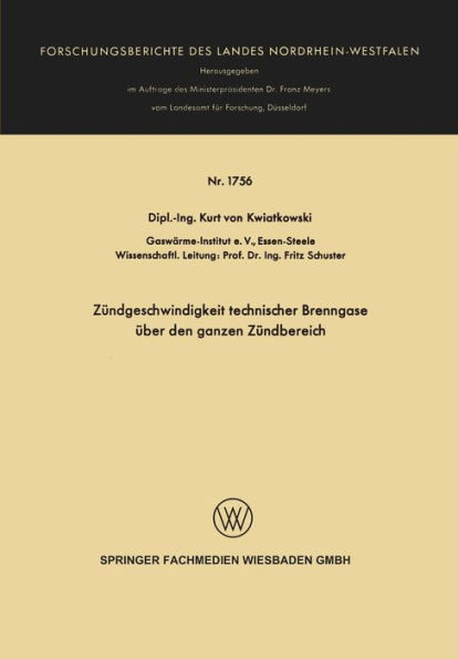 Zündgeschwindigkeit technischer Brenngase über den ganzen Zündbereich