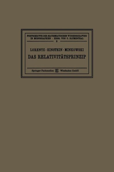 Das Relativitätsprinzip: Eine Sammlung von Abhandlungen