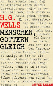 Title: Menschen, Göttern gleich, Author: H. G. Wells