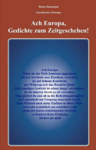 Title: Ach Europa,Gedichte zum Zeitgeschehen!, Author: Heiner Hannappel
