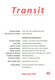 Title: Transit 40. Europäische Revue: Zeitalter der Ungewissheit, Author: Ulrich K. Preuß