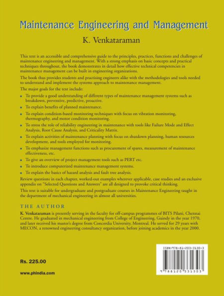 MAINTENANCE ENGINEERING AND MANAGEMENT