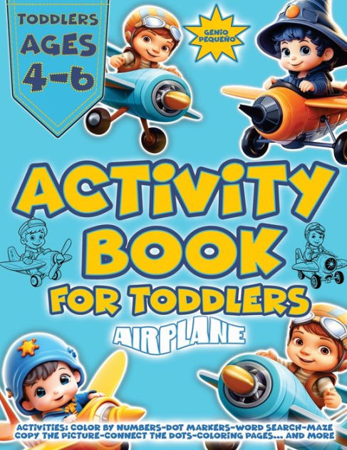 Airplane Activity Book for Kids age 4-8 : A Fun Toddlers and Preschoolers  Workbook Game For Learning, Planes Coloring, Mazes, Word Search and More!