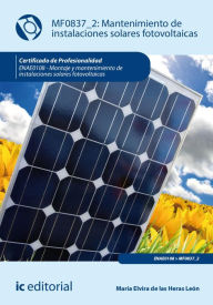 Title: Mantenimiento de instalaciones solares fotovoltaicas. ENAE0108, Author: María Elvira de las Heras León
