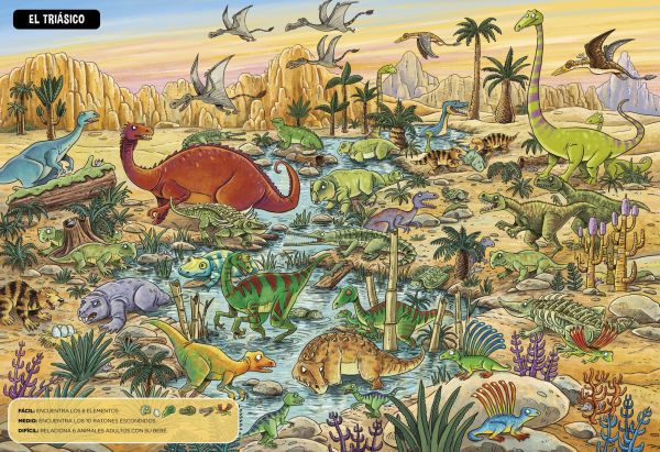 El gran libro juego de los dinosaurios / The Big Game Book of Dinosaurs (Spanish Edition): Busca y encuentra dinosaurios. Libro para niños 3-8 años. ¡Con tres niveles de dificultad! Para toda la familia. (Spanish Edition)