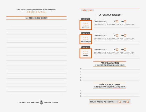 El diario de El club de las 5 de la mañana / The 5AM Club: Own Your Morning. Ele va te Your Life