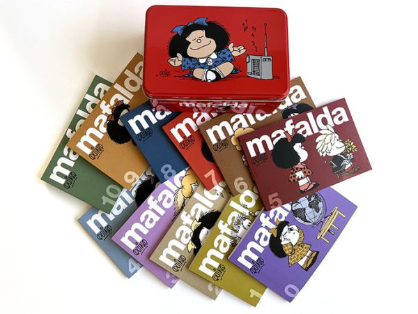 11 tomos de MAFALDA en una lata roja (Edición limitada) / 11 Mafalda's titles in a red can (Limited Edition)