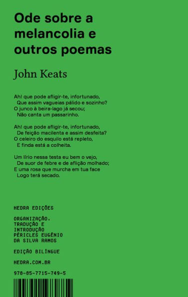 Ode sobre a melancolia e outros poemas