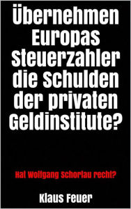 Title: Übernehmen Europas Steuerzahler die Schulden der privaten Geldinstitute?: Hat Wolfgang Schorlau recht?, Author: Klaus Feuer