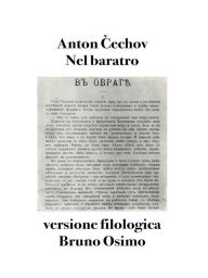 Title: Nel baratro: versione filologica Bruno Osimo, Author: Anton Cechov
