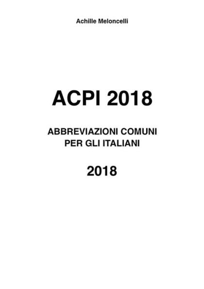 ACPI 2018 Abbreviazioni comuni per gli Italiani 2018