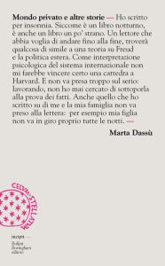 Title: Mondo privato e altre storie, Author: Marta Dassù