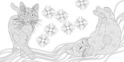 Alternative view 14 of Relaxing Cats Coloring Book