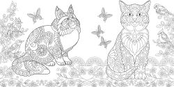 Alternative view 16 of Relaxing Cats Coloring Book