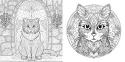 Alternative view 19 of Relaxing Cats Coloring Book