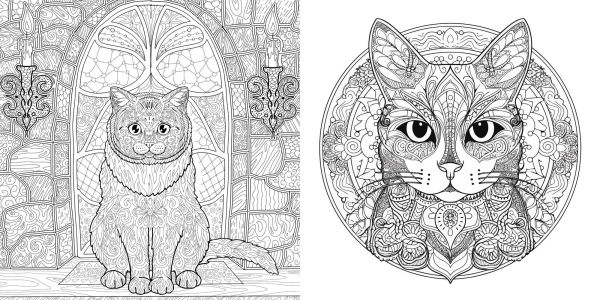 Relaxing Cats Coloring Book