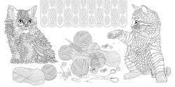 Alternative view 6 of Relaxing Cats Coloring Book