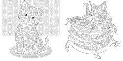Alternative view 8 of Relaxing Cats Coloring Book