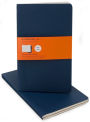 Moleskine Cahier Journal (Set of 3), Large, Ruled, Indigo Blue, Soft Cover (5 x 8.25)