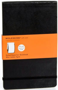 Moleskine Reporter Notebook, Large, Ruled, Black, Soft Cover (5 x 8.25)