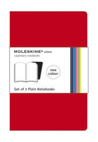 Moleskine Volant Extra Large Plain Notebook, Scarlet/Bordeaux Red Set of 2