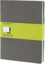 Moleskine Cahier Journal (Set of 3), Extra Large, Plain, Pebble Grey, Soft Cover (7.5 x 10)