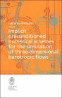 Implicit preconditioned numerical schemes for the simulation of three-dimensional barotropic flows