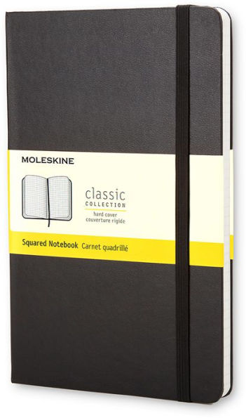 Moleskine Classic Notebook, Large, Squared, Black, Hard Cover (5 x 8.25)