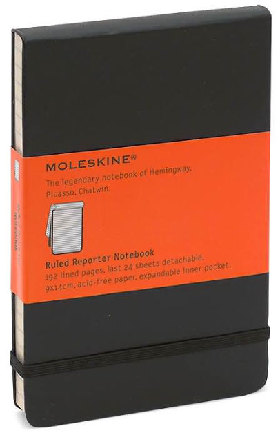 Moleskine Reporter Notebook, Pocket, Ruled, Black, Hard Cover (3.5 x 5.5)  by Moleskine