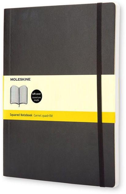 Moleskine Classic Notebook, Extra Large, Squared, Black, Soft Cover (7.5 x  10) by Moleskine