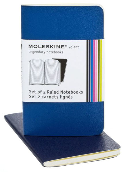 Moleskine Volant Extra Small Ruled Notebook, Antwerp/Prussian Blue Set of 2