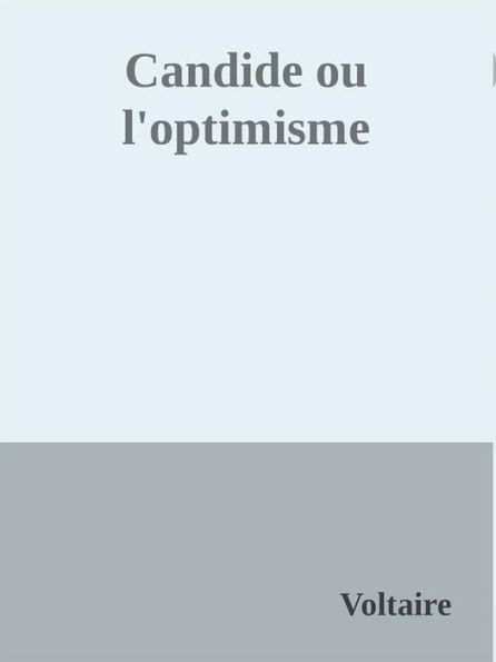 Candide ou l'optimisme