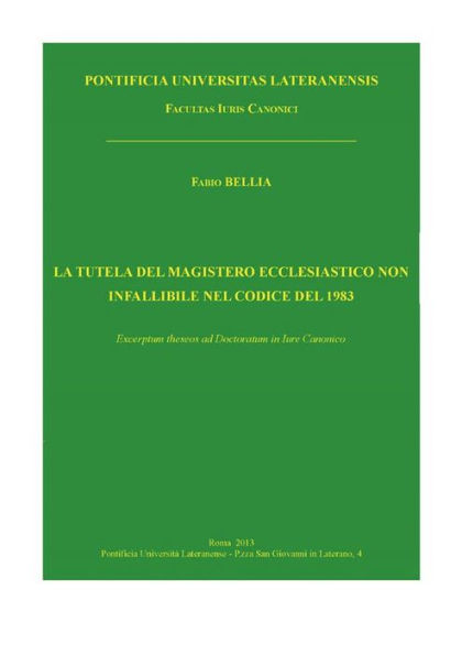 La tutela del magistero ecclesiastico non infallibile nel Codice del 1983