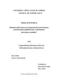 Title: L'apprendimento del numero attraverso l'attivazione di sensi e scritture diverse, Author: Ilaria Delle Grottaglie