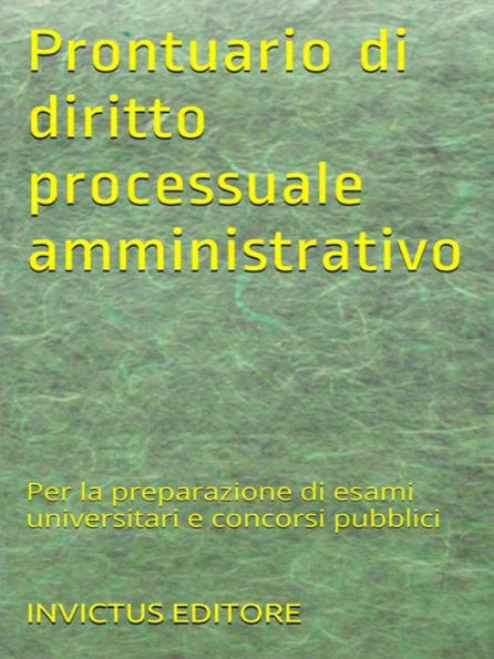 Prontuario di diritto processuale amministrativo