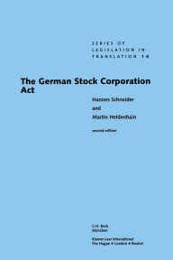 Title: The German Stock Corporation Act, Author: Hannes Schneider