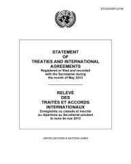 Title: Statement of Treaties and International Agreements: Registered or Filed and Recorded with the Secretariat during the Month of May 2013/Relevé des traités et accords internationaux: Enregistrés ou classés et inscrits au répertoire au Secrétariat pendant le, Author: Office of Legal Affairs