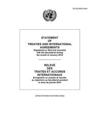 Title: Statement of Treaties and International Agreements: Registered or Filed and Recorded with the Secretariat during the Month of January 2014/Relevé des traités et accords internationaux: Enregistrés ou classés et inscrits au répertoire au Secrétariat pendan, Author: Office of Legal Affairs