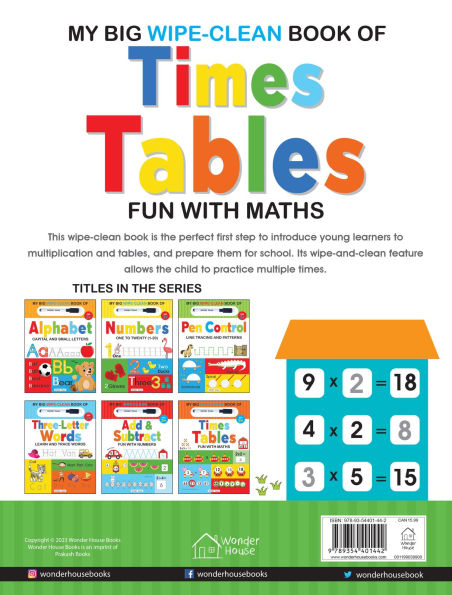 My Big Wipe And Clean Book of Times Tables for Kids: Fun With Maths