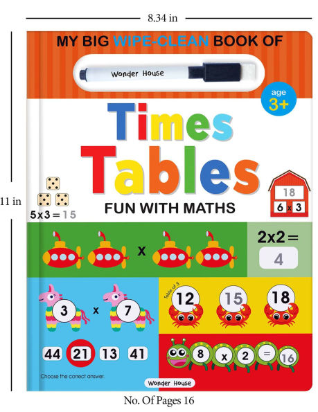 My Big Wipe And Clean Book of Times Tables for Kids: Fun With Maths
