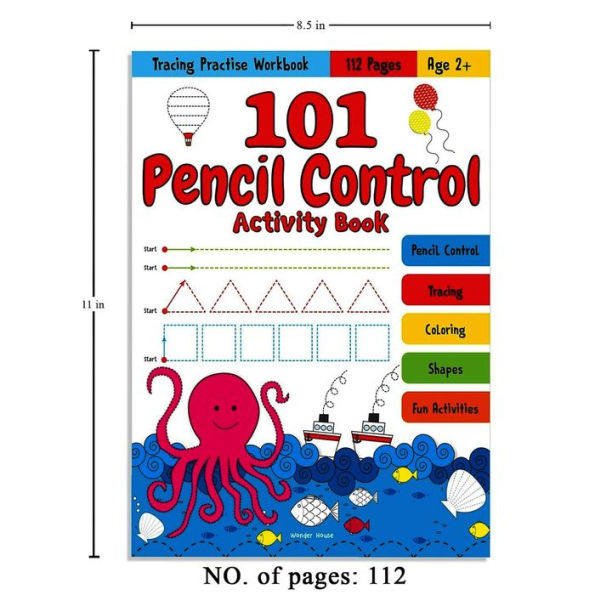 101 Pencil Control Activity Book: Tracing Practise Book